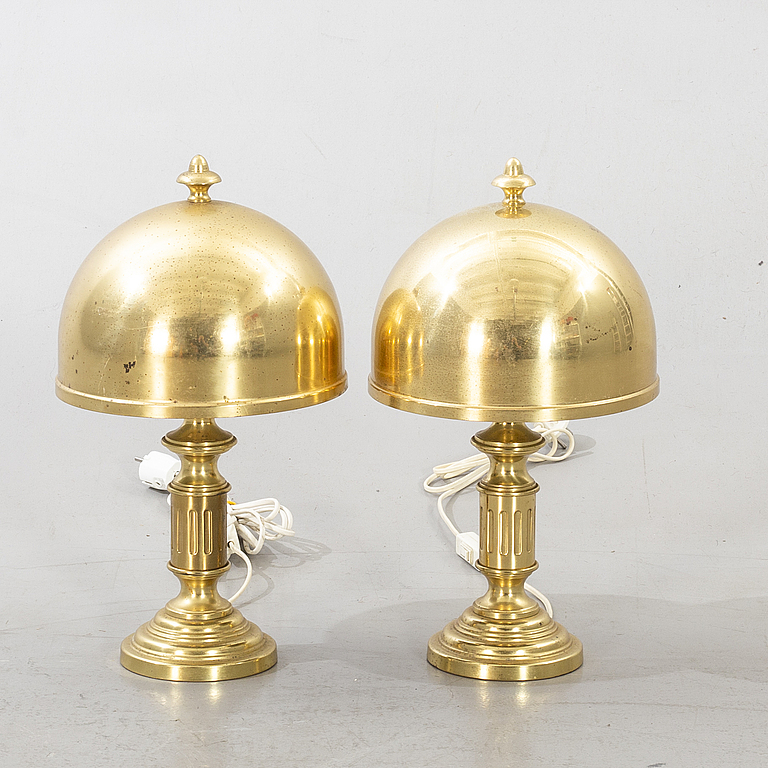 A pair of brass table lamps model nr 747 by GMA